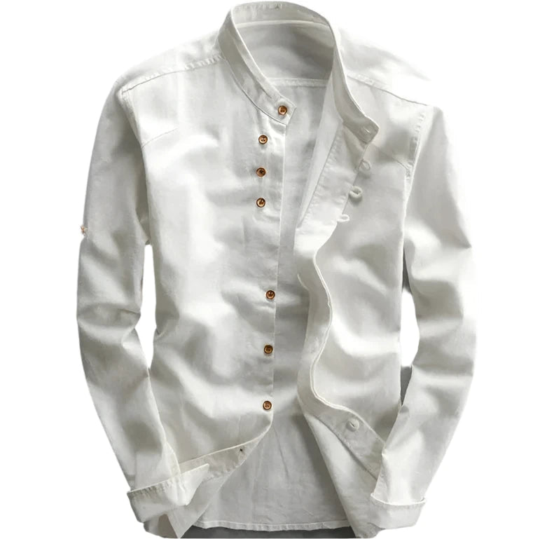 Classic Cotton Mandarin Collar Shirt | Timeless Style