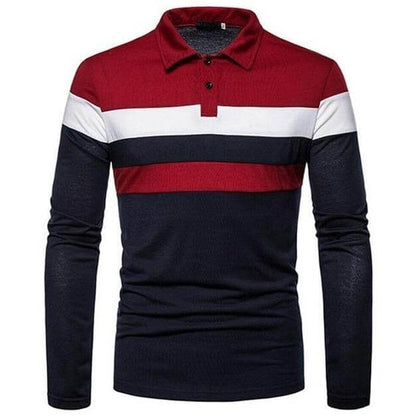 Colorblock Polo Shirt | Stylish Long Sleeve Polo