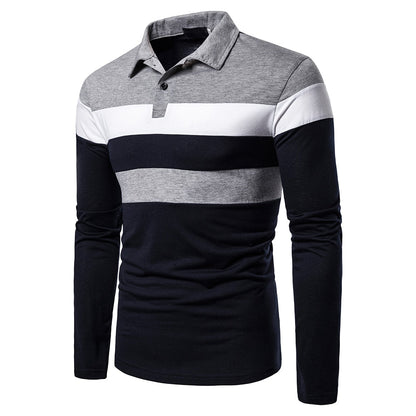 Colorblock Polo Shirt | Stylish Long Sleeve Polo