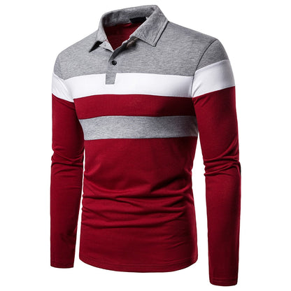 Colorblock Polo Shirt | Stylish Long Sleeve Polo