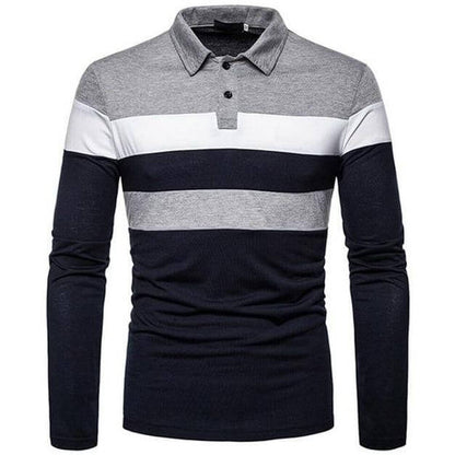 Colorblock Polo Shirt | Stylish Long Sleeve Polo