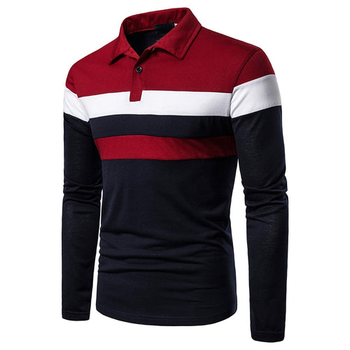 Colorblock Polo Shirt | Stylish Long Sleeve Polo