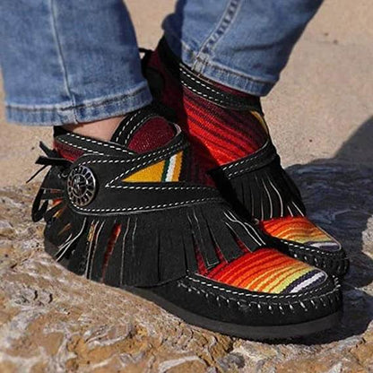 Colorful Fringe Ankle Boots | Vibrant Style