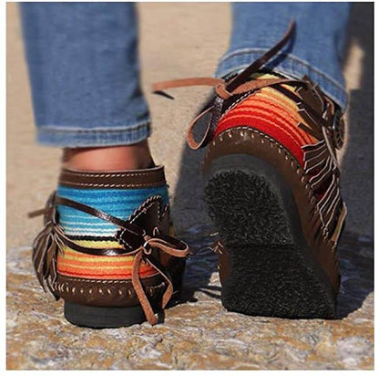 Colorful Fringe Ankle Boots | Vibrant Style