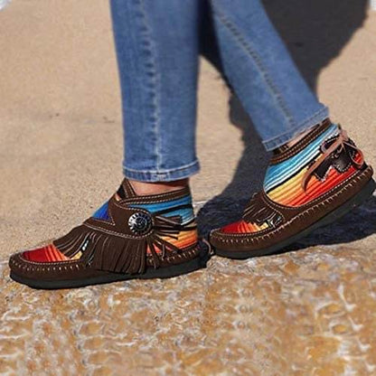 Colorful Fringe Ankle Boots | Vibrant Style