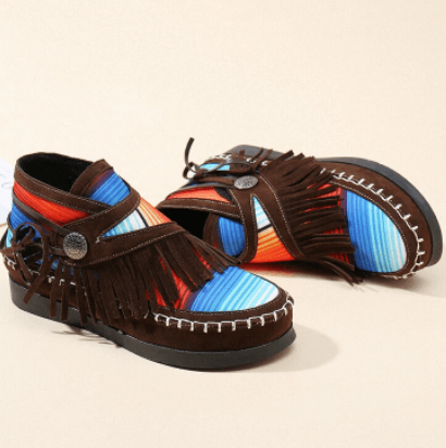 Colorful Fringe Ankle Boots | Vibrant Style