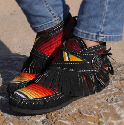Colorful Fringe Ankle Boots | Vibrant Style