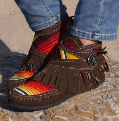 Colorful Fringe Ankle Boots | Vibrant Style