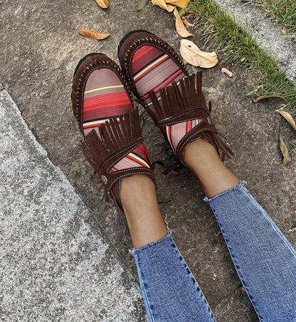 Colorful Fringe Ankle Boots | Vibrant Style