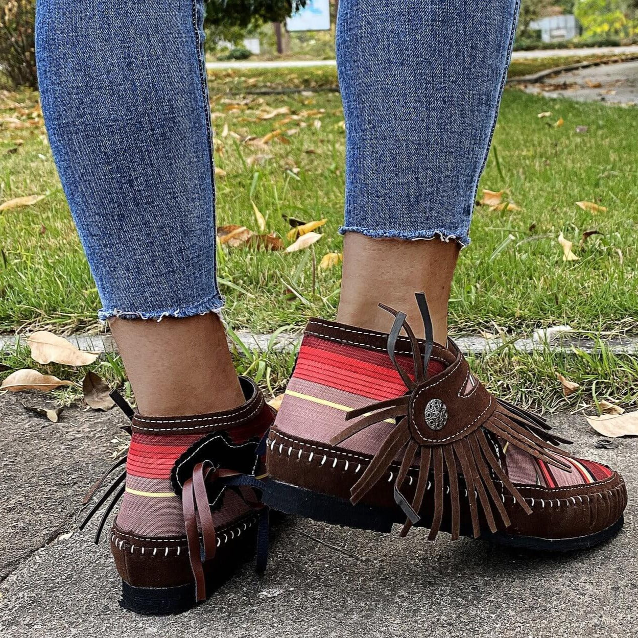 Colorful Fringe Ankle Boots | Vibrant Style
