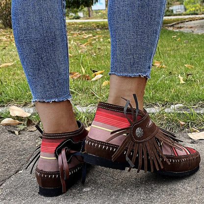Colorful Fringe Ankle Boots | Vibrant Style