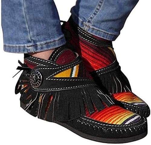 Colorful Fringe Ankle Boots | Vibrant Style