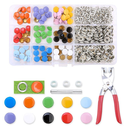 Colorful Snap Fastener Kit | Complete Tool Set with Vibrant Snap Buttons