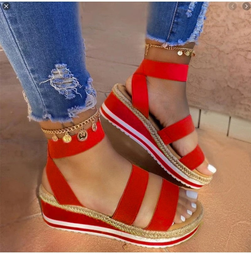 Colorful Strap Wedge Sandals | Bold Comfort Sandals