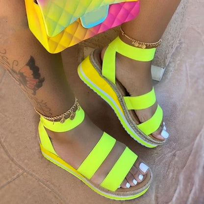 Colorful Strap Wedge Sandals | Bold Comfort Sandals