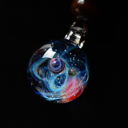 Cosmic Glass Galaxy Pendant | Handcrafted Universe Pendant