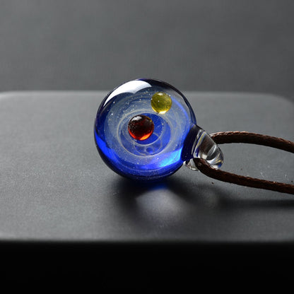 Cosmic Glass Galaxy Pendant | Handcrafted Universe Pendant