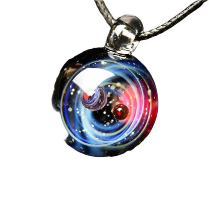 Cosmic Glass Galaxy Pendant | Handcrafted Universe Pendant