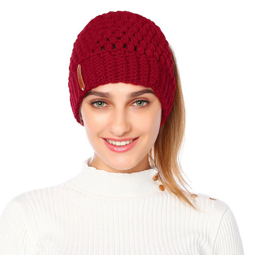 Cozy Knit Ponytail Beanie | Stylish | Warm & Vibrant