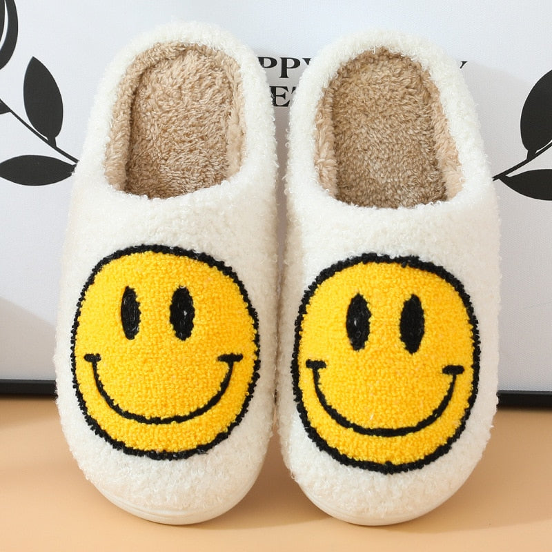 Cozy Smiley Face Slippers | Plush Comfort