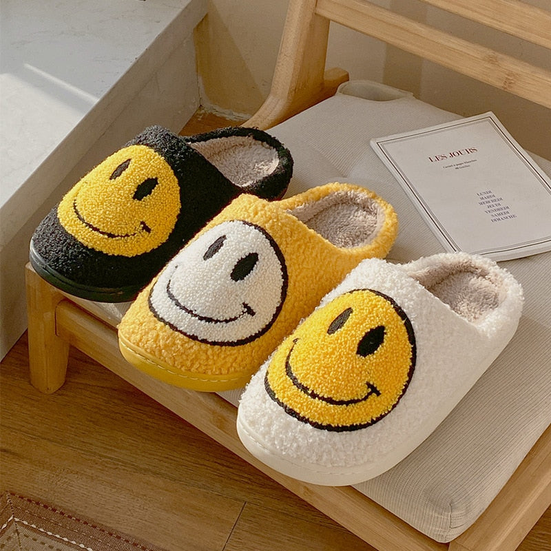 Cozy Smiley Face Slippers | Plush Comfort