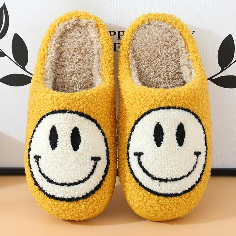 Cozy Smiley Face Slippers | Plush Comfort