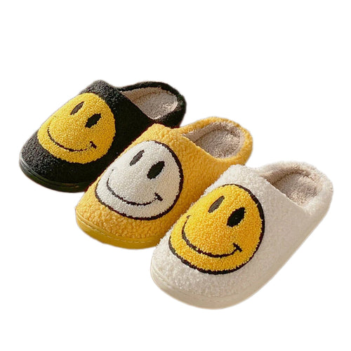 Cozy Smiley Face Slippers | Plush Comfort