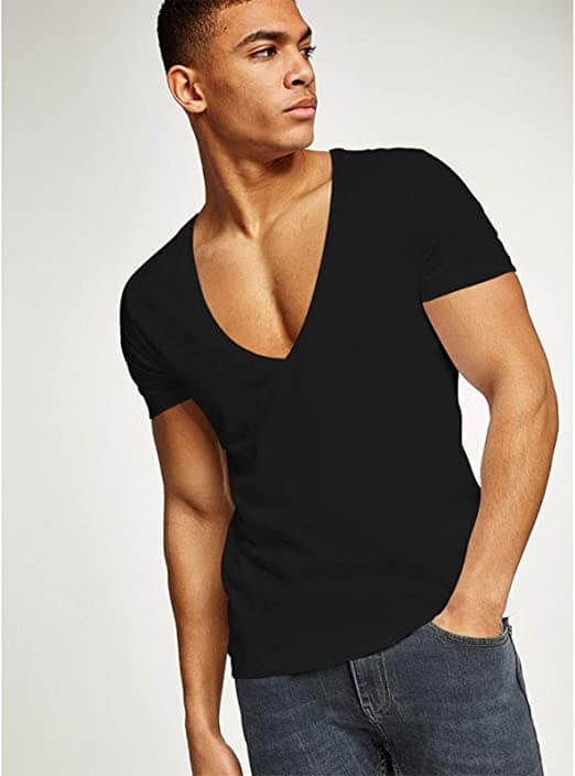 Deep V-Neck Men's T-Shirt | Stylish Comfort with Modern Men's Fashion