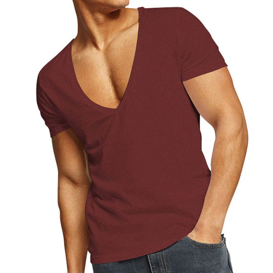 Deep V-Neck Men's T-Shirt | Stylish Comfort with Modern Men's Fashion