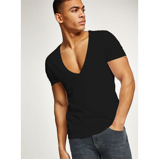 Deep V-Neck Men's T-Shirt | Stylish Comfort with Modern Men's Fashion