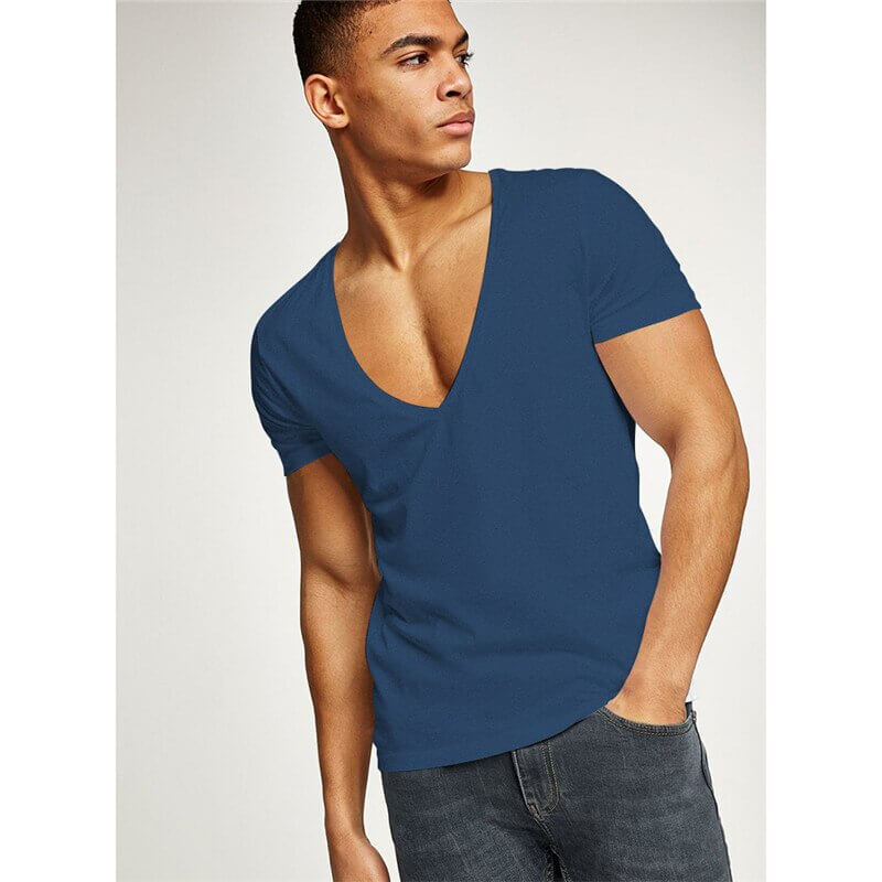 Deep V-Neck Men's T-Shirt | Stylish Comfort with Modern Men's Fashion