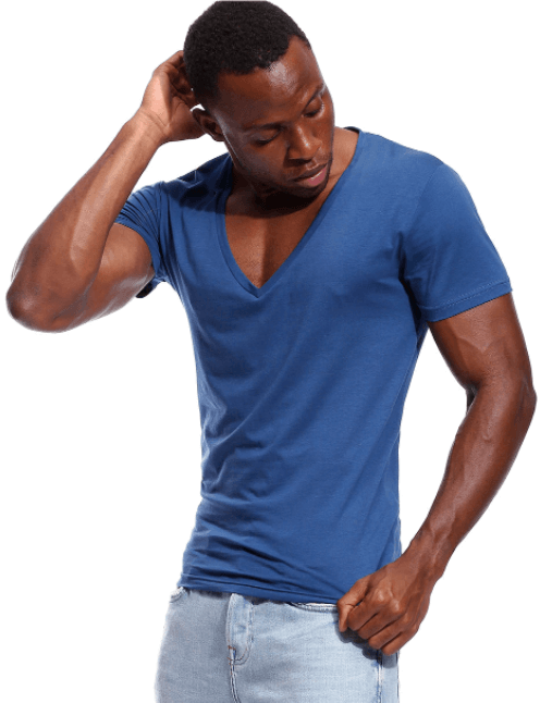 Deep V-Neck Men's T-Shirt | Stylish Comfort with Modern Men's Fashion