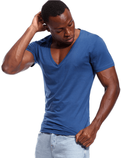 Deep V-Neck Men's T-Shirt | Stylish Comfort with Modern Men's Fashion