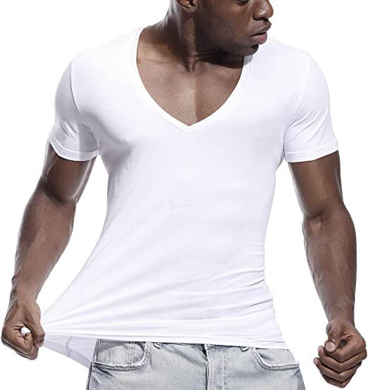 Deep V-Neck Men's T-Shirt | Stylish Comfort with Modern Men's Fashion