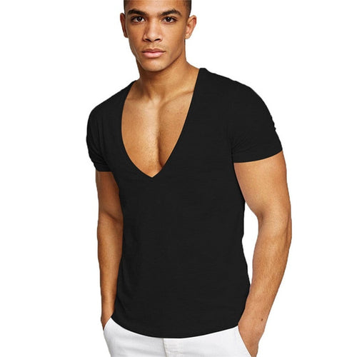 Deep V-Neck Men's T-Shirt | Stylish Comfort with Modern Men's Fashion