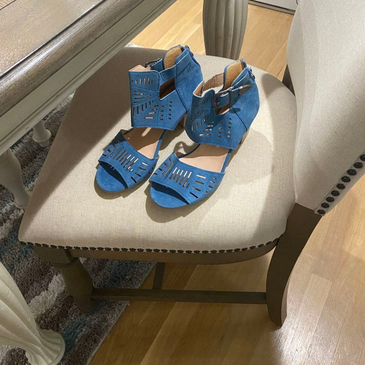 Elegant Cutout Chunky Heel Sandals | All-Day Comfort & Style