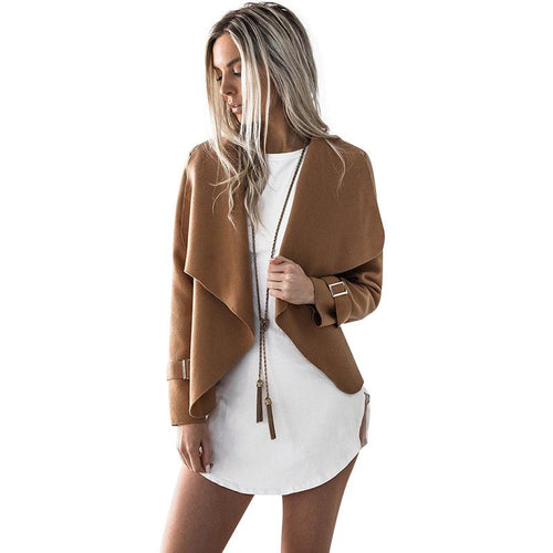 Elegant Draped Women's Jacket | Versatile Styling Outerwear