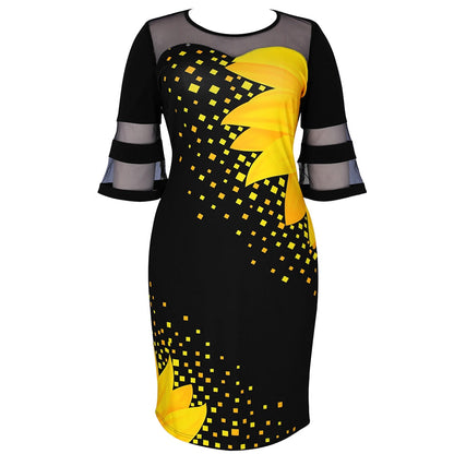 Elegant Floral Sheath Dress | Plus Size Fashion Dress