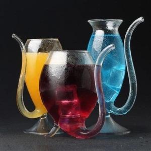 Elegant Glass Sipware | Unique Curved Design for a Sophisticated Beverage Experience