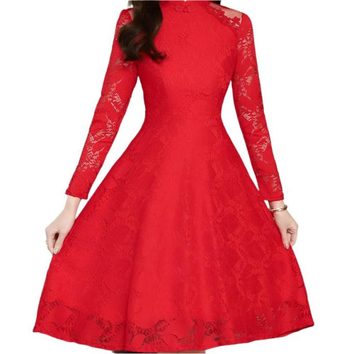 Elegant Lace A-Line Dress | Timeless Sophistication