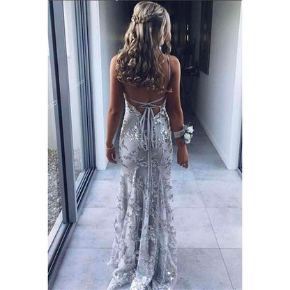 Elegant Sequin Evening Gown | Backless Evening Gown for Prom and Gala