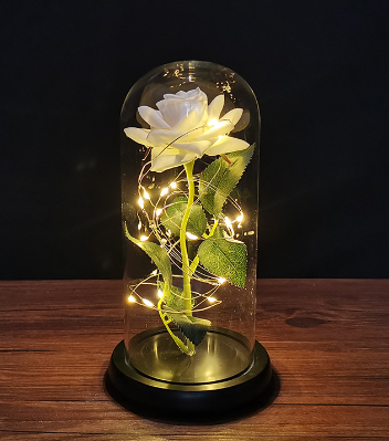 Enchanted Rose LED Light | Romantic LED Decor in Glass Dome Display