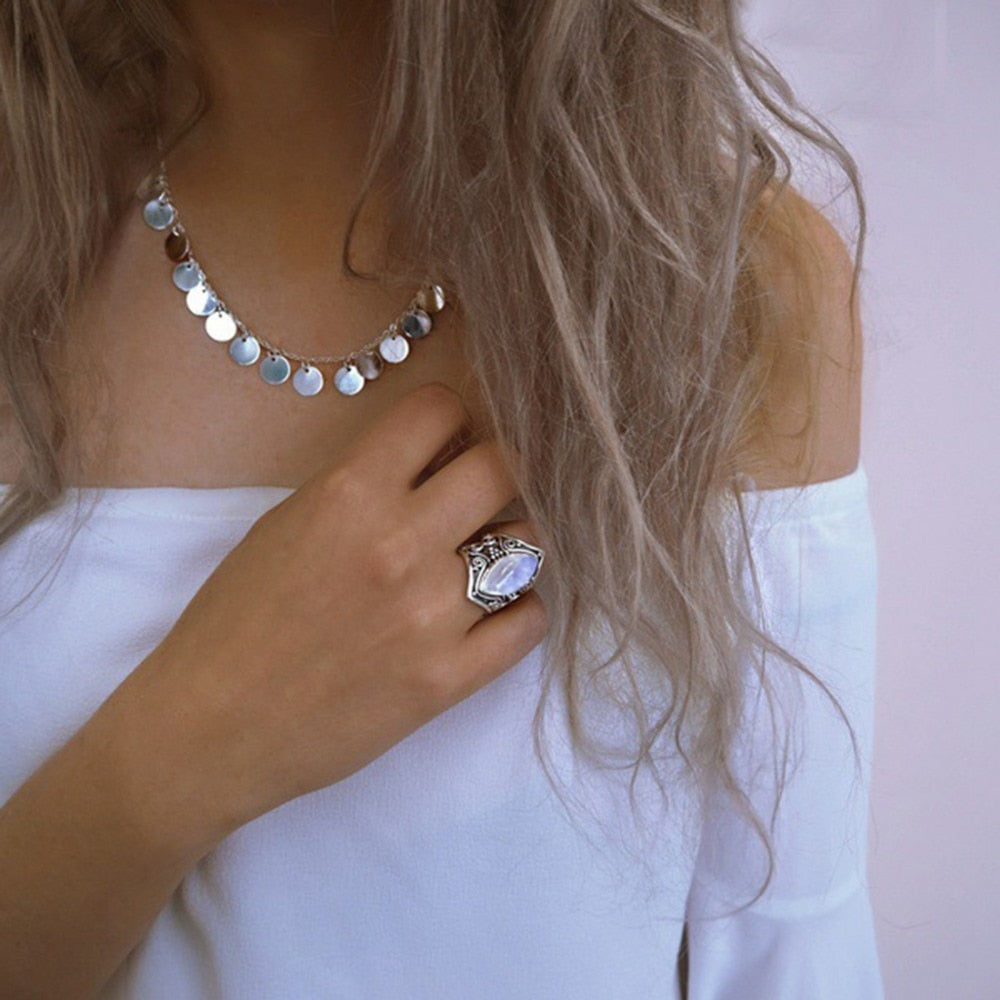 Ethereal Moonstone Ring | Vintage Moonlit Elegance