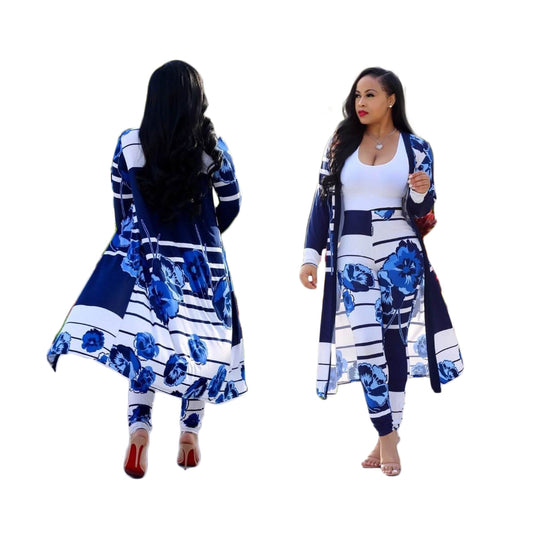 Fashion-Forward Women's Cardigan & Pants Set | Vibrant Patterns