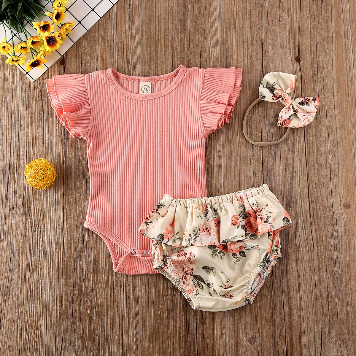 Floral Baby Bodysuit Set | Soft | Stylish & Adorable Outfit