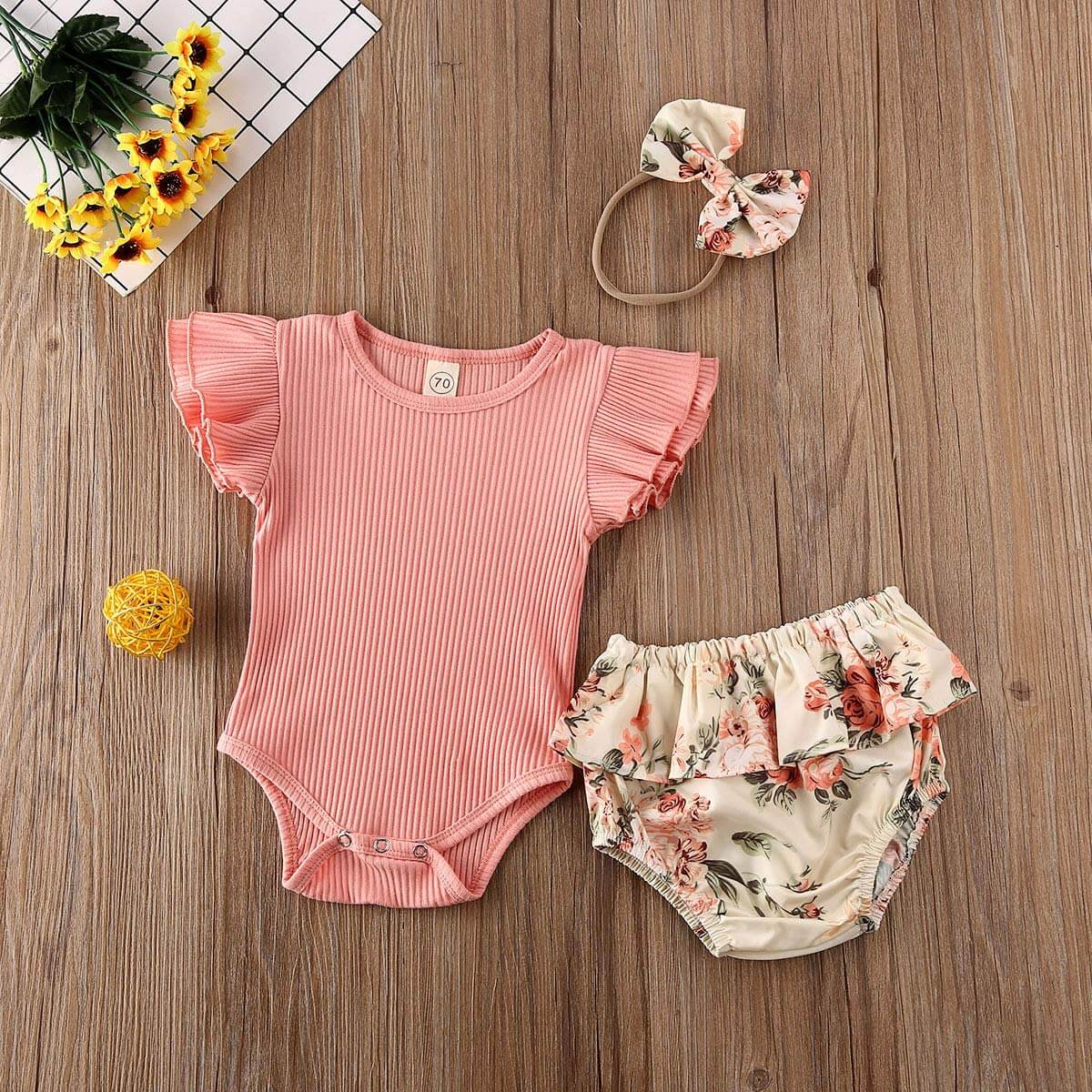 Floral Baby Bodysuit Set | Soft | Stylish & Adorable Outfit