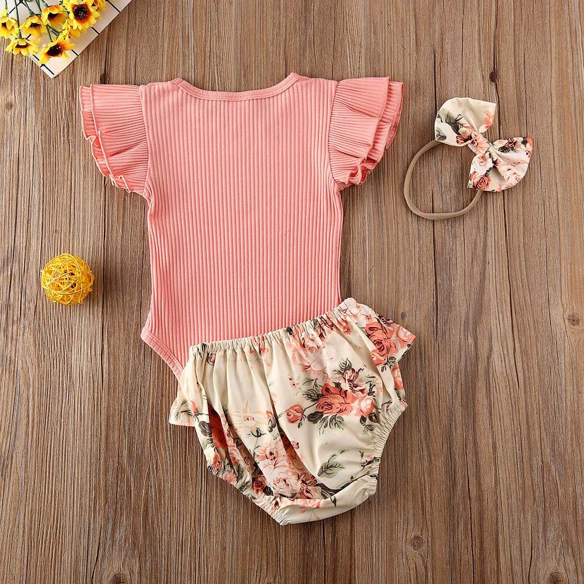 Floral Baby Bodysuit Set | Soft | Stylish & Adorable Outfit