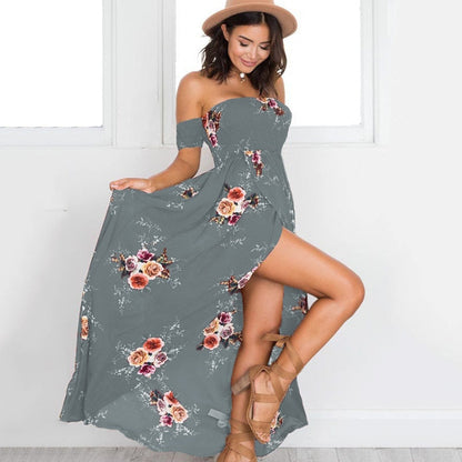 Floral Boho Maxi Dress | Bohemian Summer Off-Shoulder Style