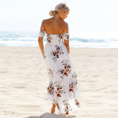 Floral Boho Maxi Dress | Bohemian Summer Off-Shoulder Style