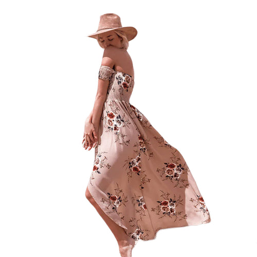 Floral Boho Maxi Dress | Bohemian Summer Off-Shoulder Style
